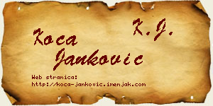 Koča Janković vizit kartica